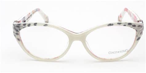 Coco Song Young Love CV084 C3 Eyeglasses in White Purple Floral Print ...