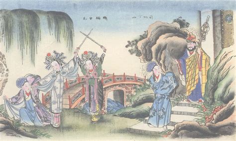 断桥相会-中国木版年画-图片