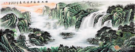 聚宝盆山水《源远流长》 - 聚宝盆山水画 - 99字画网