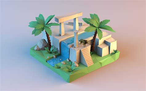 C4D建模练习-纸片城市|三维|场景|woow_wu7 - 原创作品 - 站酷 (ZCOOL)