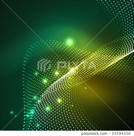 Vector wave particles background - Stock Illustration [33594356] - PIXTA