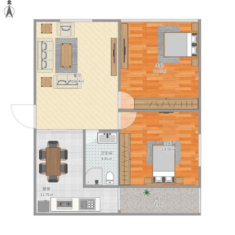 40平米一居室 小户型客厅卧室一体装修设计效果图欣赏_设计456装修效果图