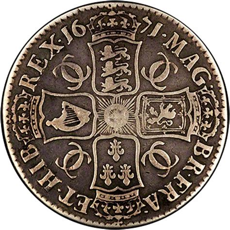 Charles II, Crown, 1671 V.TERTIO