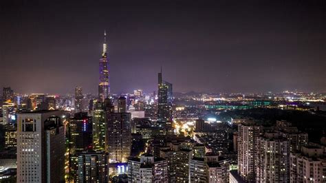 8K实拍南京城市夜景延时紫峰大厦城市中心夜景视频模板下载 - 觅知网