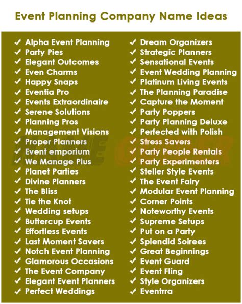 615+ Event Planning Business Name Ideas And Domains (Generator + Guide) (Video+Infographic)