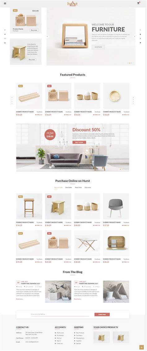 家具网页设计模板，简单大方的家具商城网页设计代码-17素材网