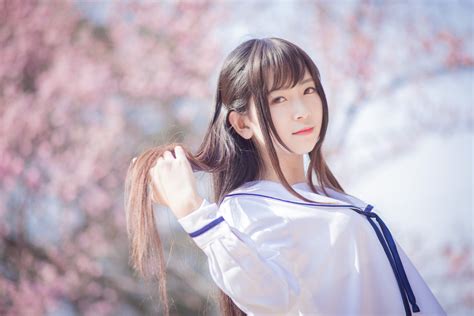 美图分享：日本长发美女校花，美如樱花迷人写真照|樱花|校花|长发_新浪新闻