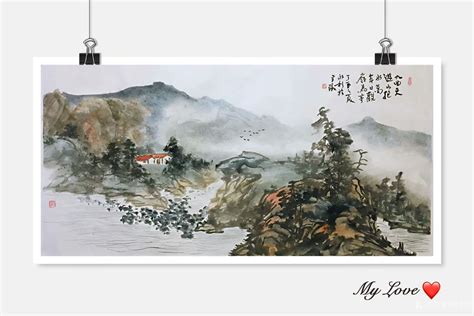 赵永利日记:国画山水画作品：《万事尽随流水， 一时同坐春风》，《九曲天游_兴艺堂