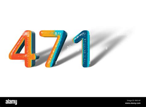 3D Number 471 four hundred seventy one lively colours Stock Photo - Alamy