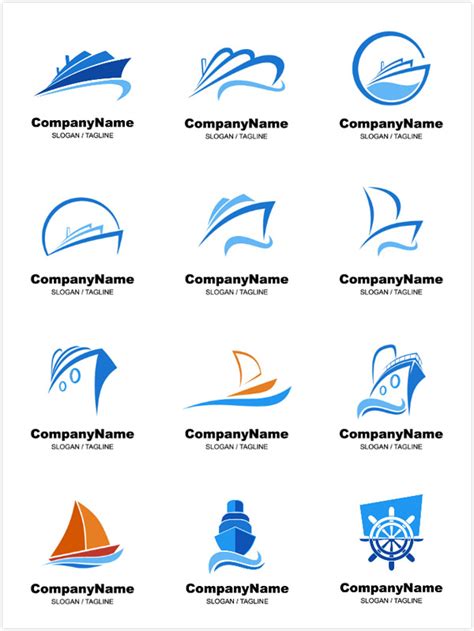 蓝色船舶标志设计图__图片素材_其他_设计图库_昵图网nipic.com