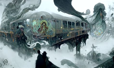 克苏鲁神话，幽灵列车（AI）|插画|概念设定|AltriaArchmage_原创作品-站酷ZCOOL