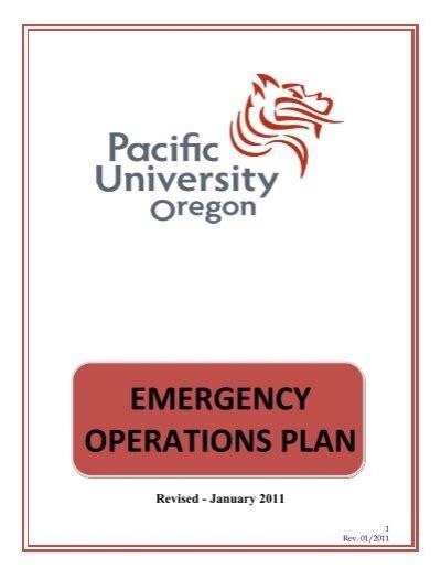 EMERGENCY OPERATIONS PLAN - Pacific University