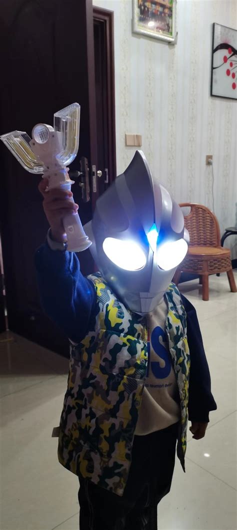 迪迦奥特曼玩具头套头盔可穿戴超人发光面具儿童无毒全脸成人男孩-阿里巴巴