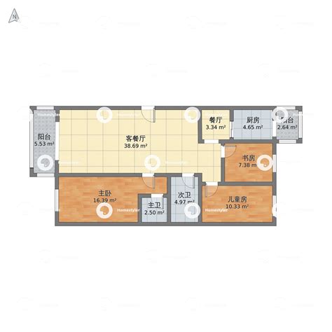 北京城区昌平区 天通苑5区3室2厅2卫 155m²-v2户型图 - 小区户型图 -躺平设计家
