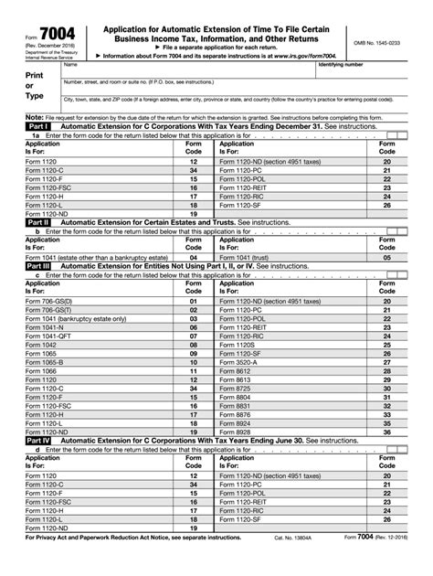 7004 Form 2024 - IRS Forms - Zrivo