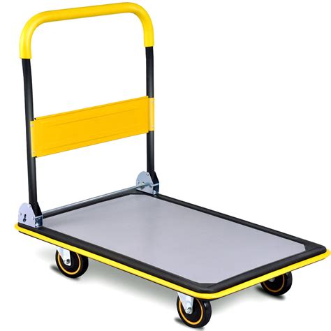 BEAU JARDIN Folding Push Wagon Cart With Canopy Collapsible Utility ...