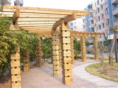木制长廊 景区休闲长廊 木质走廊设计定制-阿里巴巴