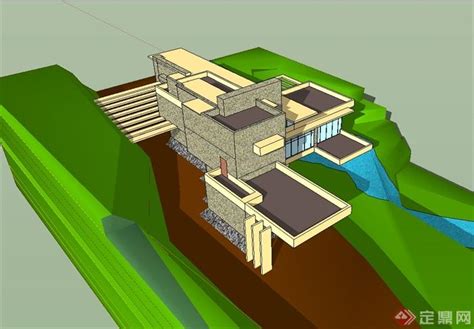 赖特的流水别墅模型|空间|建筑设计|那个男人20 - 原创作品 - 站酷 (ZCOOL)