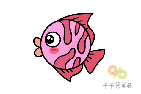 花纹热带鱼简笔画_海洋动物
