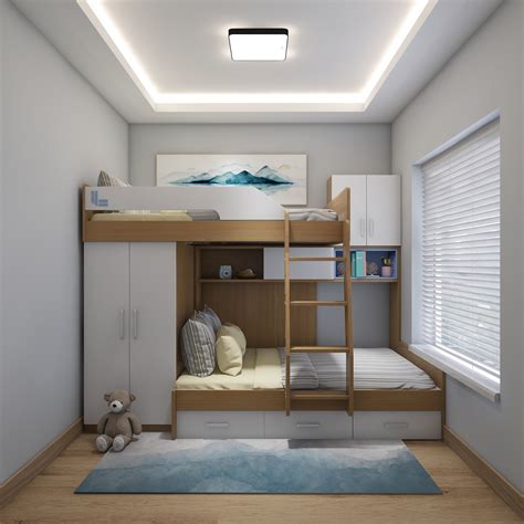 现代儿童房，男孩房卧室 3d模型下载-【集简空间】「每日更新」
