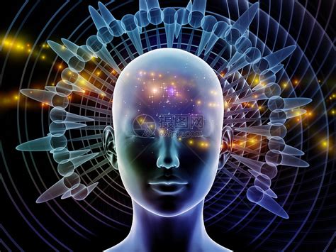 三维插图心灵光环系列人脑思维大脑活动人工智能精神资源内心世界等上辐射抽象元素的背景下高清图片下载-正版图片300080900-摄图网