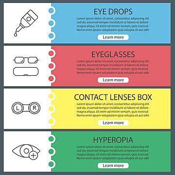 Ophthalmology Web Banner Templates Set Contact Background Test Vector ...
