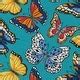 Butterfly Garden Turquoise Rectangular Throw Pillow (Set of 2) - 24.5 X ...