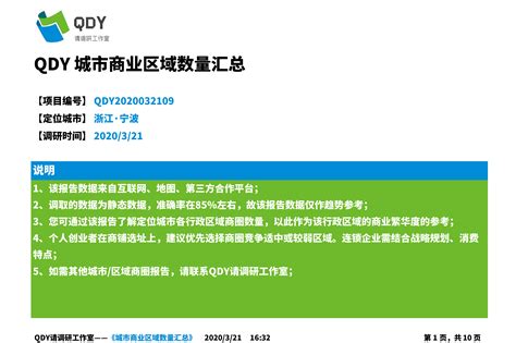 「浙江·宁波」城市商业区域数量汇总（附明细）20200321_调查