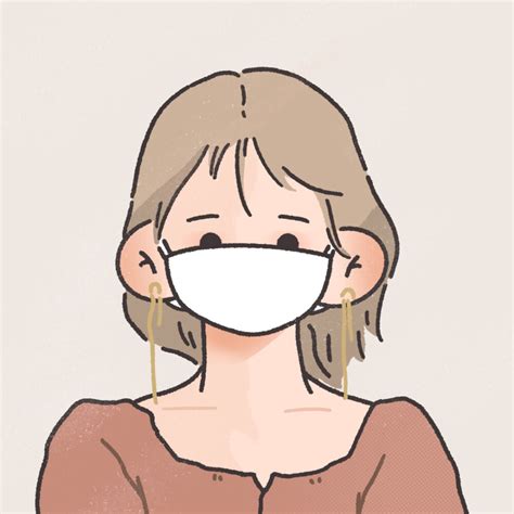 口罩温柔女生头像动漫