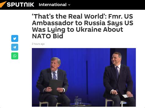 美国在加入北约问题上一直对乌克兰撒谎？美前驻俄大使：对，这就是真实世界_凤凰网资讯_凤凰网