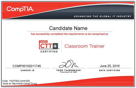CompTIA CTT+ – 权威的IT培训师国际认证证书 – 环球培训-苹果授权 ...