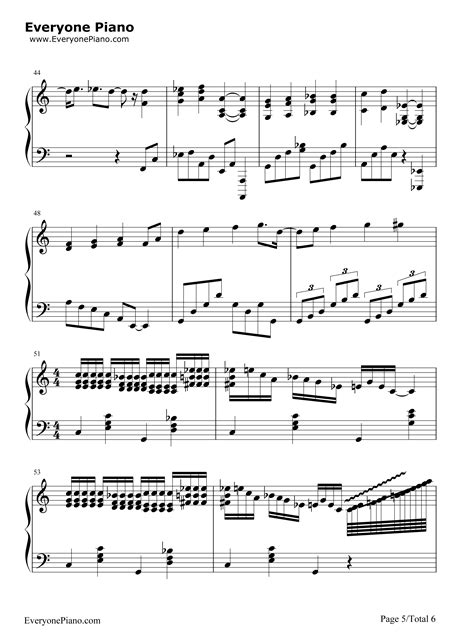 蓝色狂想曲-乔治·格什温五线谱预览5-钢琴谱文件（五线谱、双手简谱、数字谱、Midi、PDF）免费下载