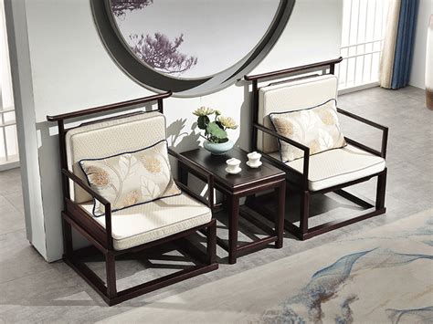 新中式客厅沙发休闲椅子组合3d模型下载117129385_3d新中式客厅沙发 ...