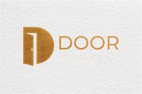 简约风DOOR英文单词门窗品牌Logo设计模板 Letter Based Logo Template – 设计小咖