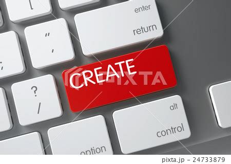 Red Create Keypad on Keyboard. 3D Illustration.のイラスト素材 [24733879] - PIXTA