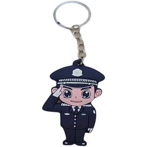现货新款警察钥匙扣幼儿园小学活动赠礼品男女交警挂件来图印字-阿里巴巴