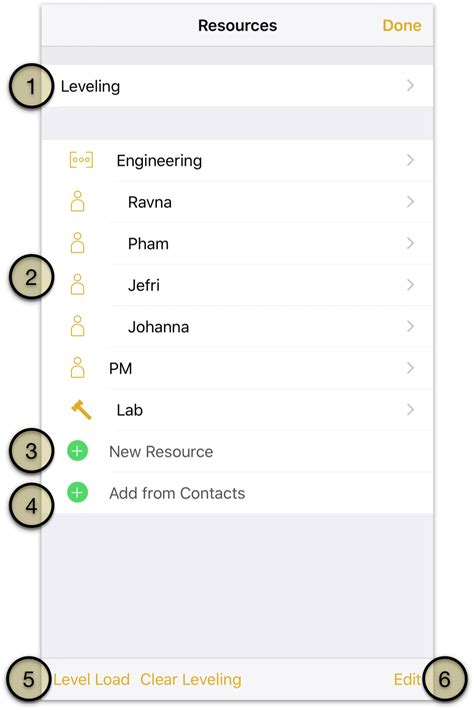 OmniPlan 3.5 User Manual for iOS - Working in the Project Editor