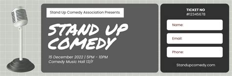 Ticket design - Stand Up Comedy Event Tickets Template - Performance ...