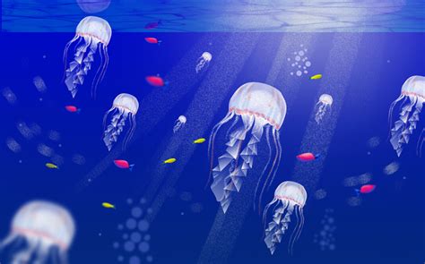 海洋生物彩色水母元素素材图片免费下载-千库网
