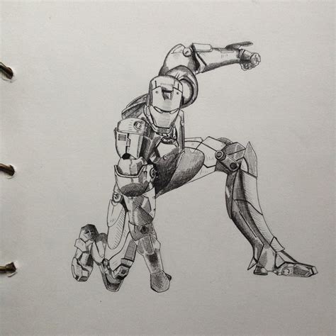 钢铁侠漫画黑白图片