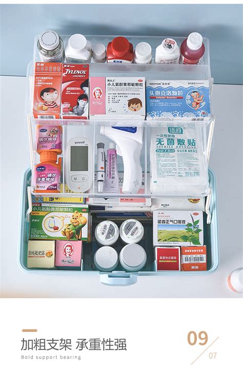 药箱家庭装医药箱家用大容量药物收纳盒柜放药品药盒小急救多层架-阿里巴巴