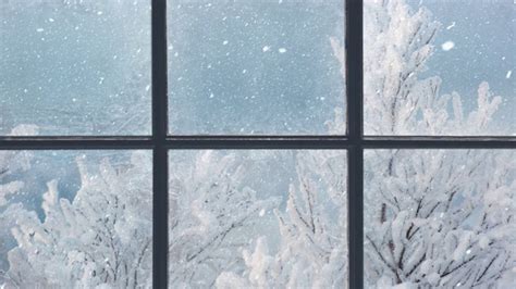 一扇俯瞰冬季森林的木窗的剪影。美丽的冬季景观与飘落的雪。—高清视频下载、购买_视觉中国视频素材中心