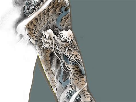 以纹身的方式呈现传统神兽麒麟--花臂麒麟纹身设计_沪上由龙-站酷ZCOOL