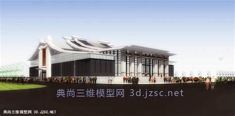 2个新中式张掖剧场建筑设计方案SU模型[原创]