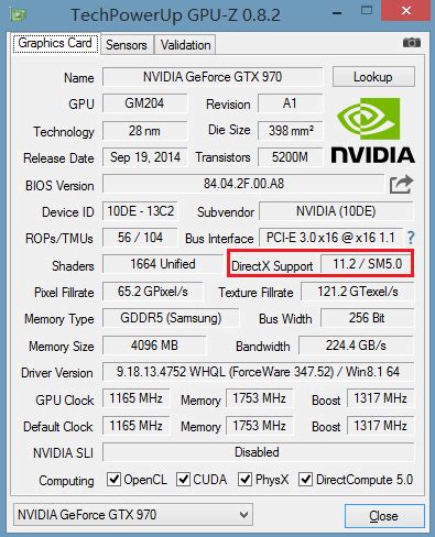Specification GeForce GTX 970 4GD5T OC | 微星科技
