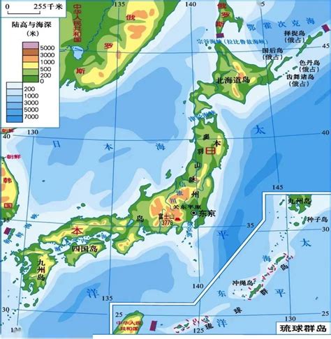 日本地形图图片
