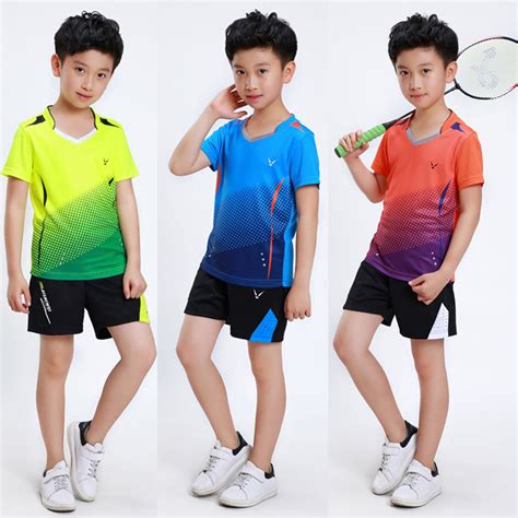 儿童羽毛球服短袖男女套装乒乓服比赛球衣学生青少年运动球衣印字-阿里巴巴