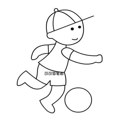 踢足球男生的简笔画(踢足球男生简笔画图片) - 抖兔教育