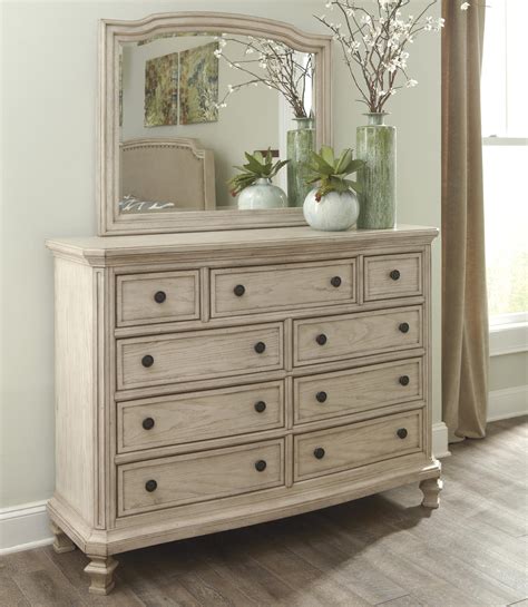Floren Contemporary Weathered Gray Wood 6-Drawer Dresser with Mirror ...