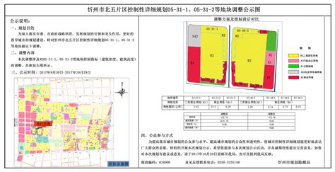 忻州市北五片区控制性详细规划05-31-01、05-31-2等地块调整规划公示